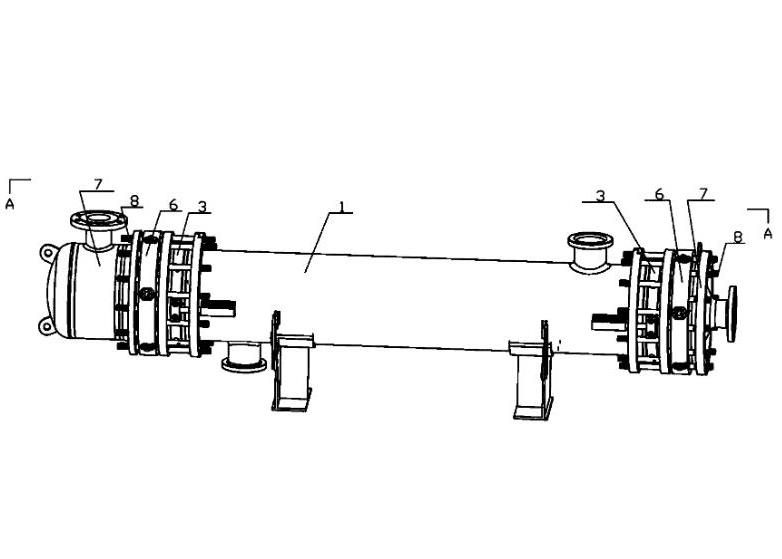 搪瓷管板型碳化硅換熱器結(jié)構(gòu)圖 搪瓷管板型碳化硅換熱器結(jié)構(gòu)圖